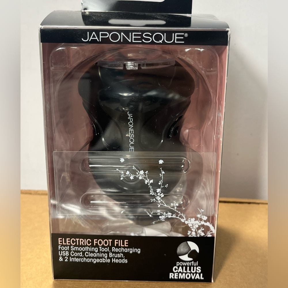 NWT Japonesque electric foot file callus remover tool usb cord, cleaning brush